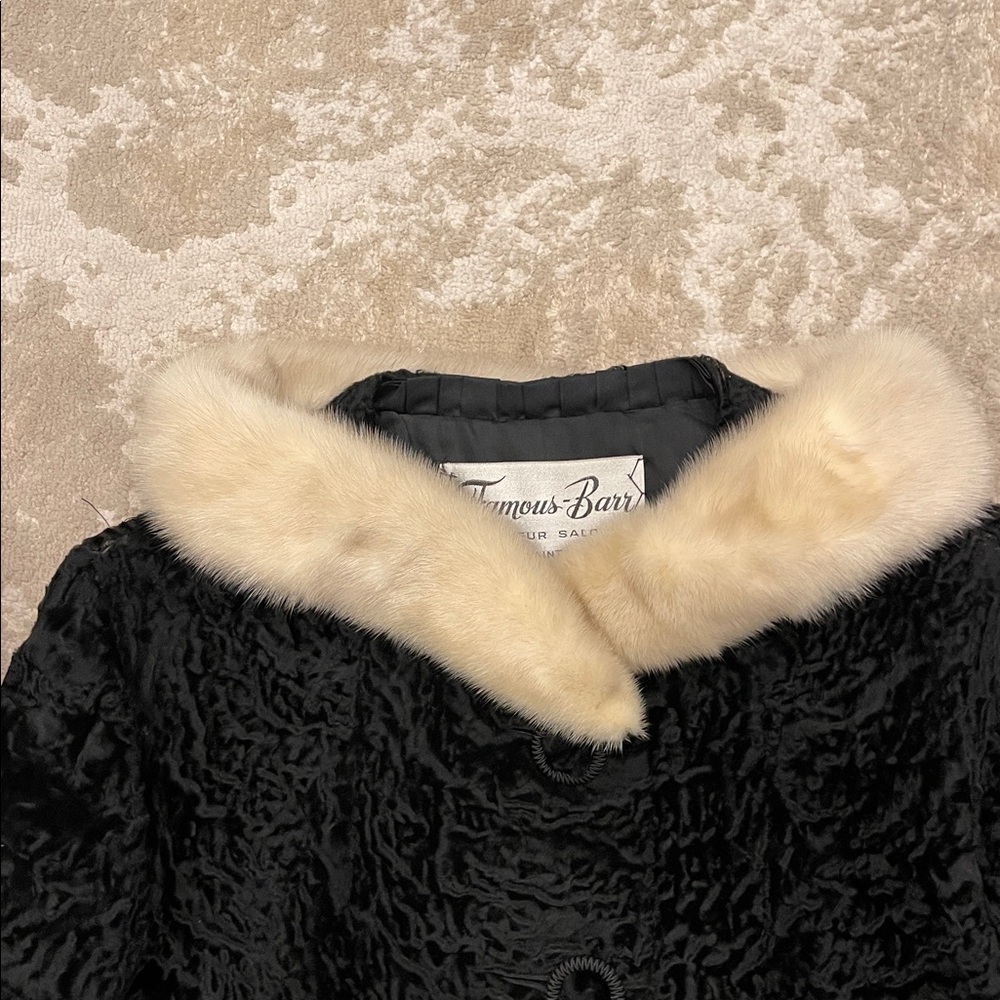 Vintage Famous Barr Fur, Lamb with Mink Collar and and Cuffs Size 6 - Picture 7 of 15